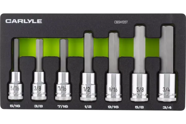 1/2 in. Drive Standard Depth Hex Bit Chrome Socket Sets -SAE