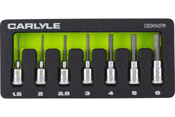 1/4 in. Drive Standard Depth Hex Bit Chrome Socket Sets - Metric