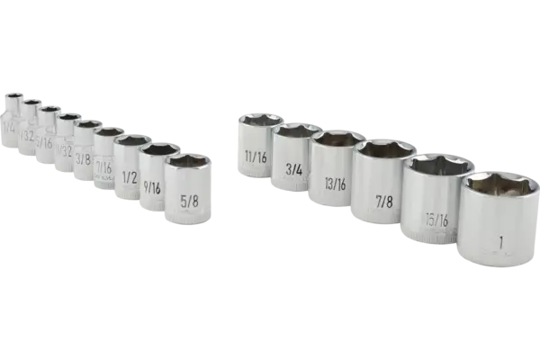 3/8 in. Drive Standard Depth Chrome Socket Sets - SAE