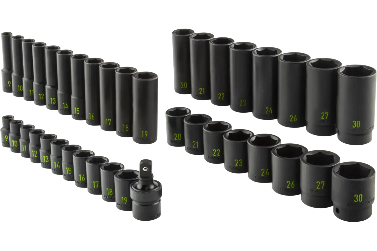 1/2 in. Drive Mixed Depth Master Impact Socket Sets - Metric