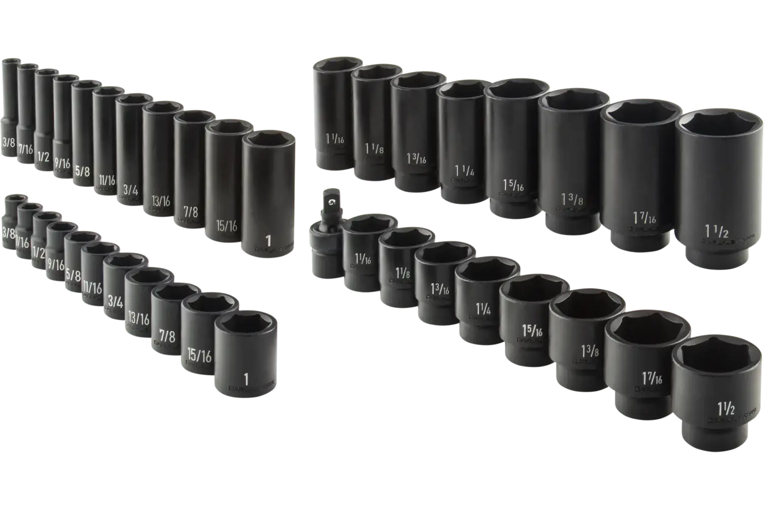 1/2 in. Drive Mixed Depth Master Impact Socket Sets - SAE