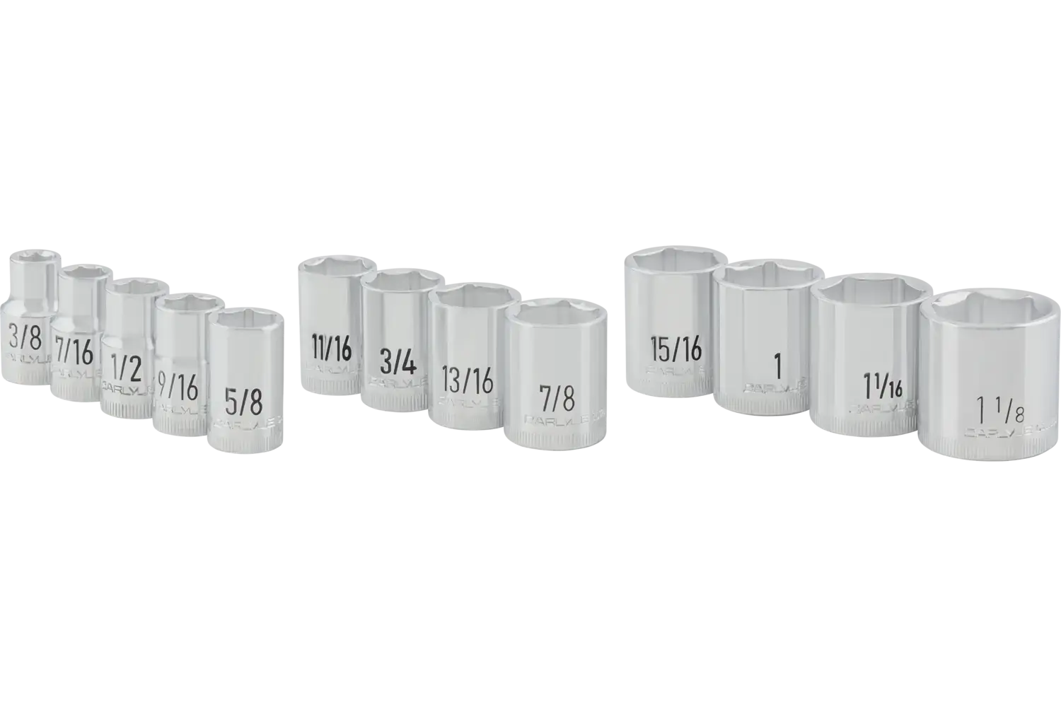 1/2 in. Drive Standard Depth Chrome Socket Sets - SAE