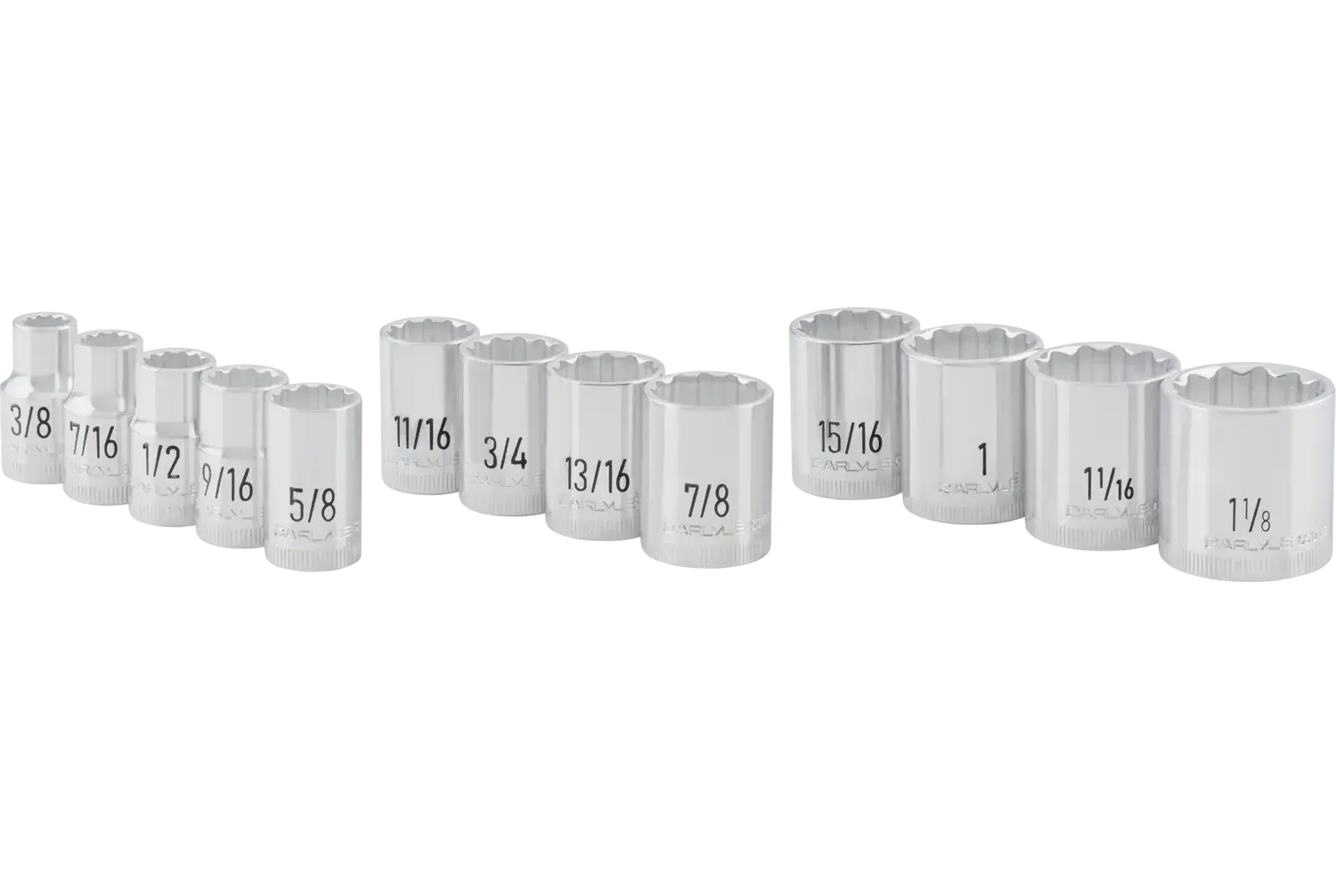 1/2 in. Drive Standard Depth Chrome Socket Sets - SAE