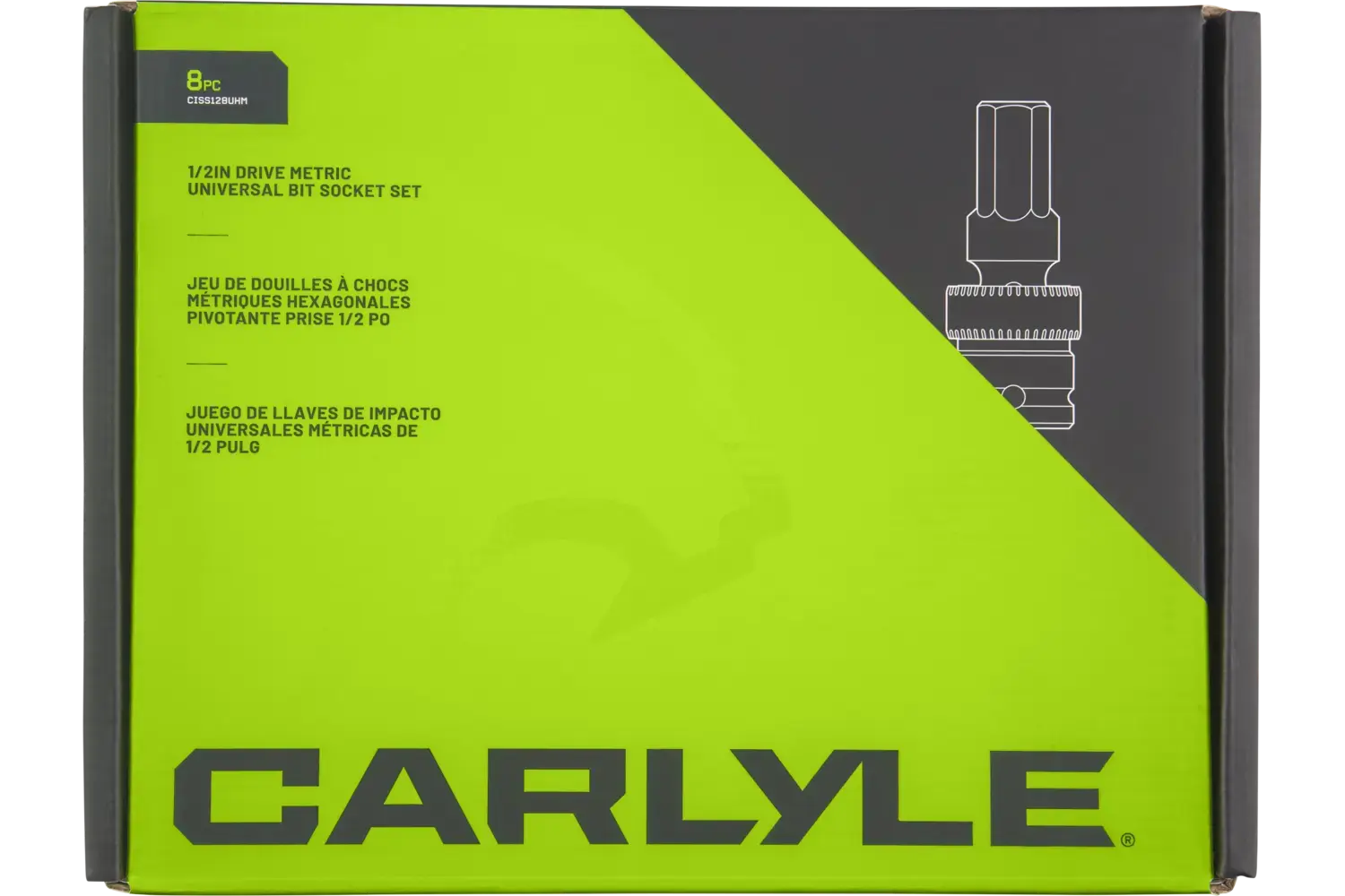1/2 in. Drive Standard Depth Universal Swivel Hex Bit Impact Socket Sets - Metric