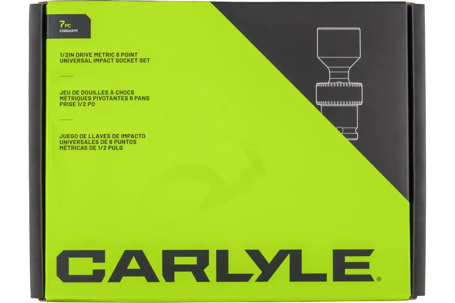 1/2 in. Drive Standard Depth Universal Swivel Impact Socket Sets - Metric