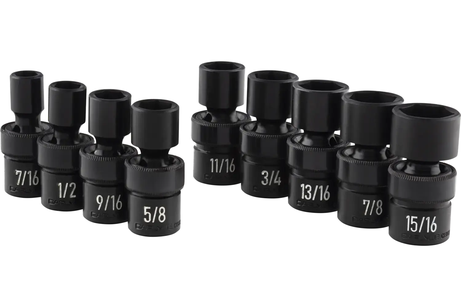 1/2 in. Drive Standard Depth Universal Swivel Impact Socket Sets - SAE