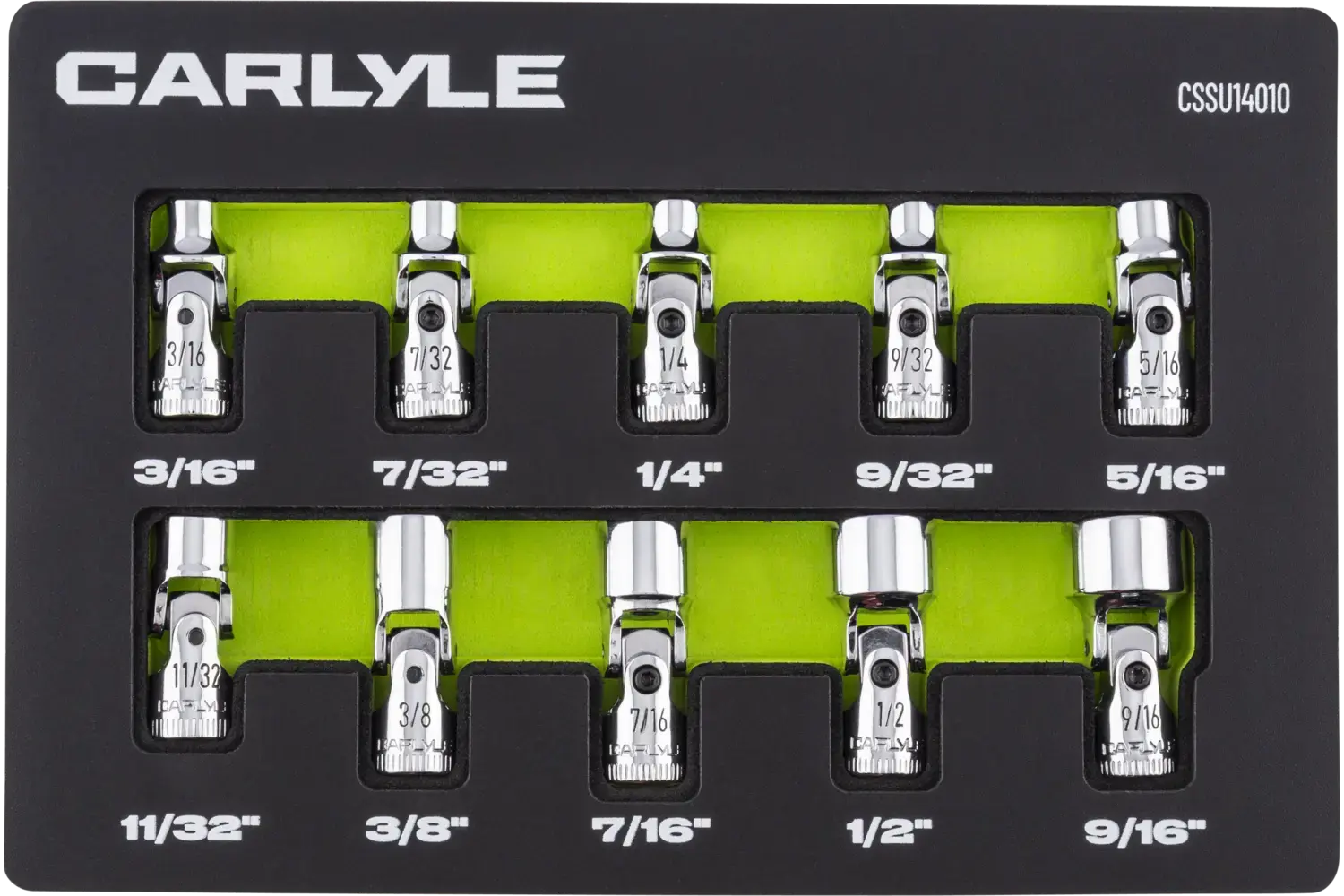 1/4 in. Drive Standard Depth Universal Joint Chrome Socket Sets - SAE