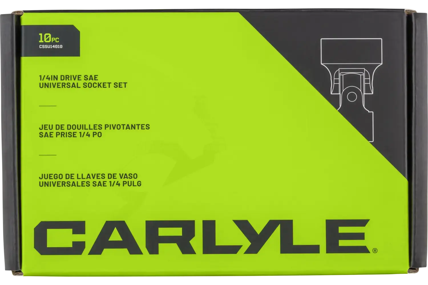 1/4 in. Drive Standard Depth Universal Joint Chrome Socket Sets - SAE