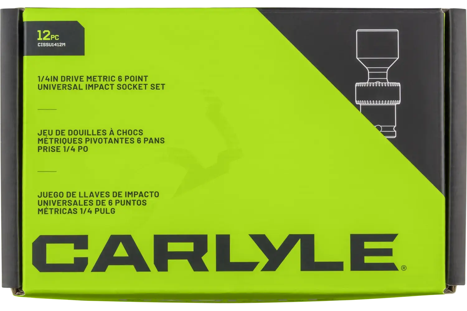 1/4 in. Drive Standard Depth Universal Swivel Impact Socket Sets - Metric