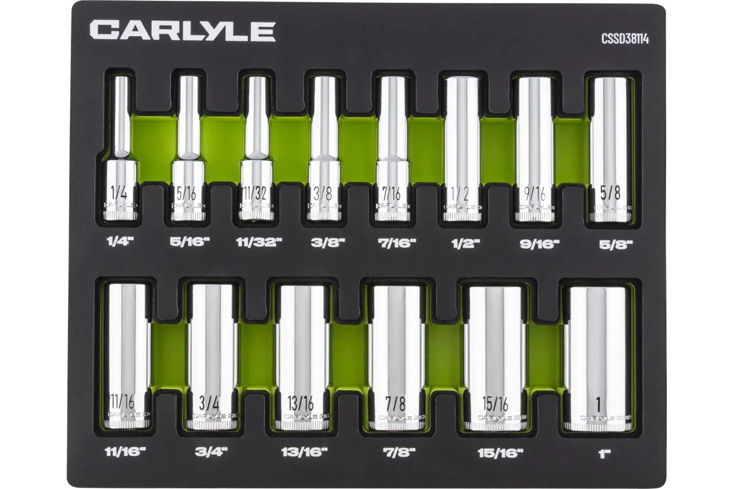 3/8 in. Drive Deep Chrome Socket Sets - SAE | Carlyle Tools