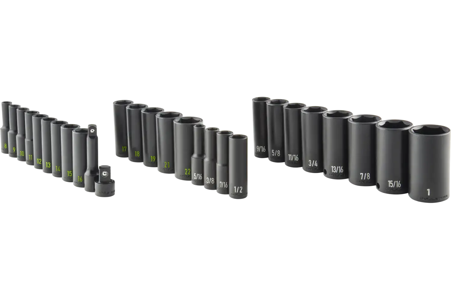 3/8 in. Drive Deep Impact Socket Sets - SAE