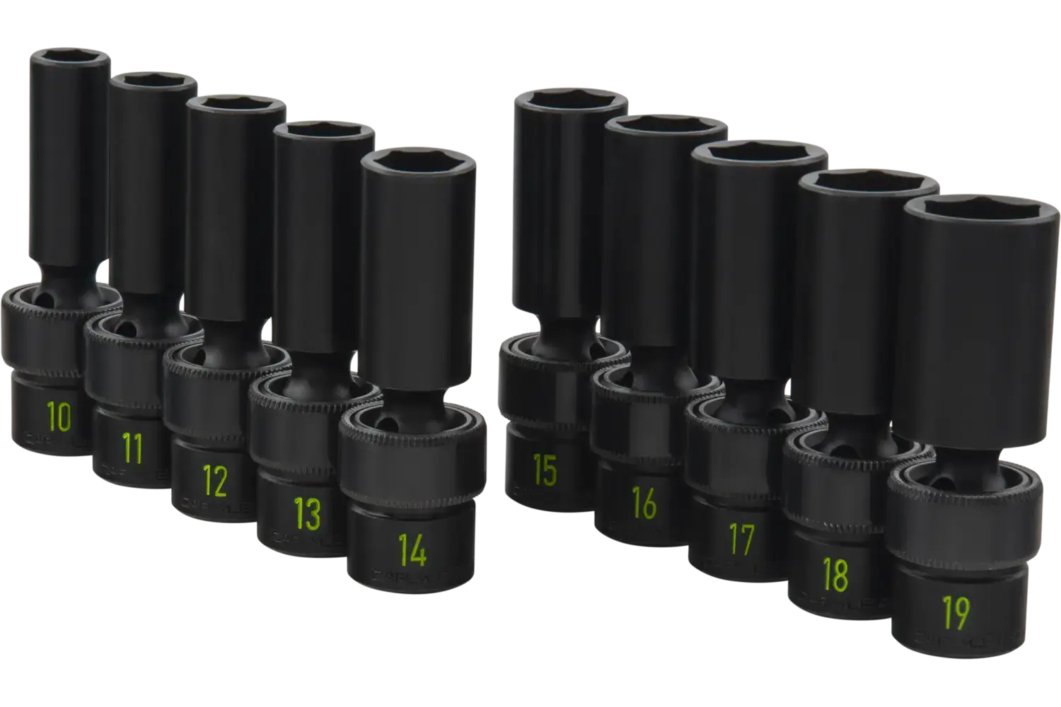 3/8 in. Drive Deep Universal Swivel Impact Socket Sets - Metric