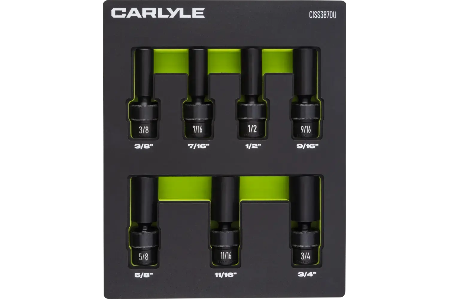 3/8 in. Drive Deep Universal Swivel Impact Socket Sets - SAE