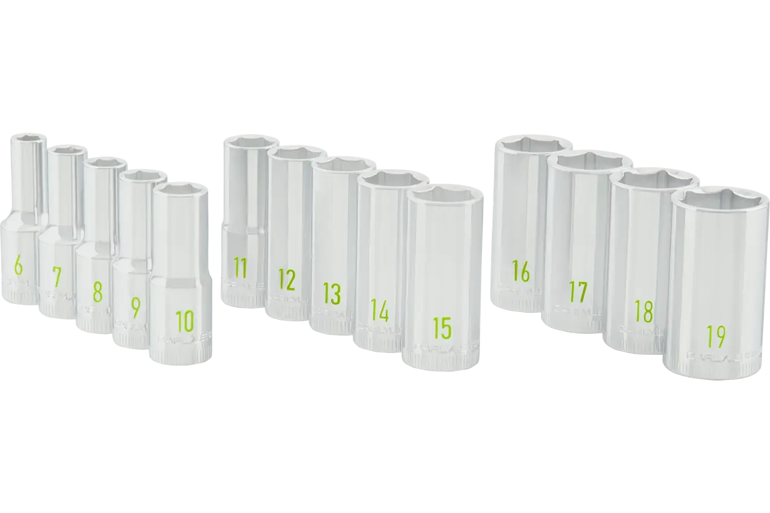 3/8 in. Drive Mid Depth Chrome Socket Sets - Metric