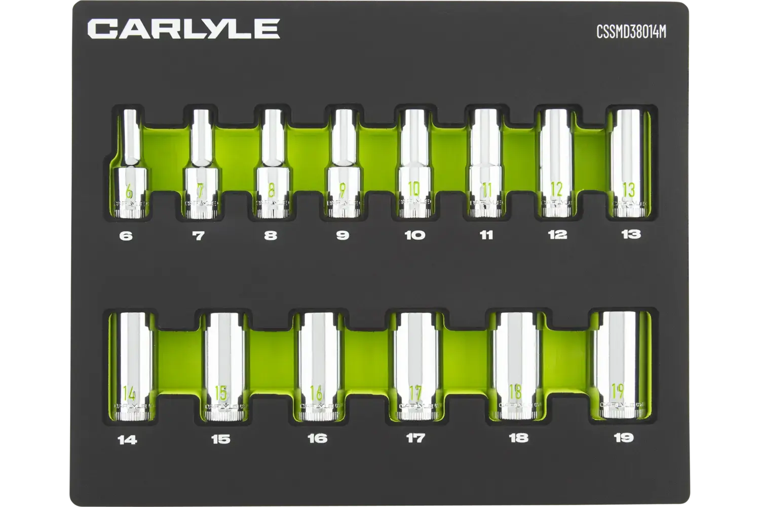 3/8 in. Drive Mid Depth Chrome Socket Sets - Metric