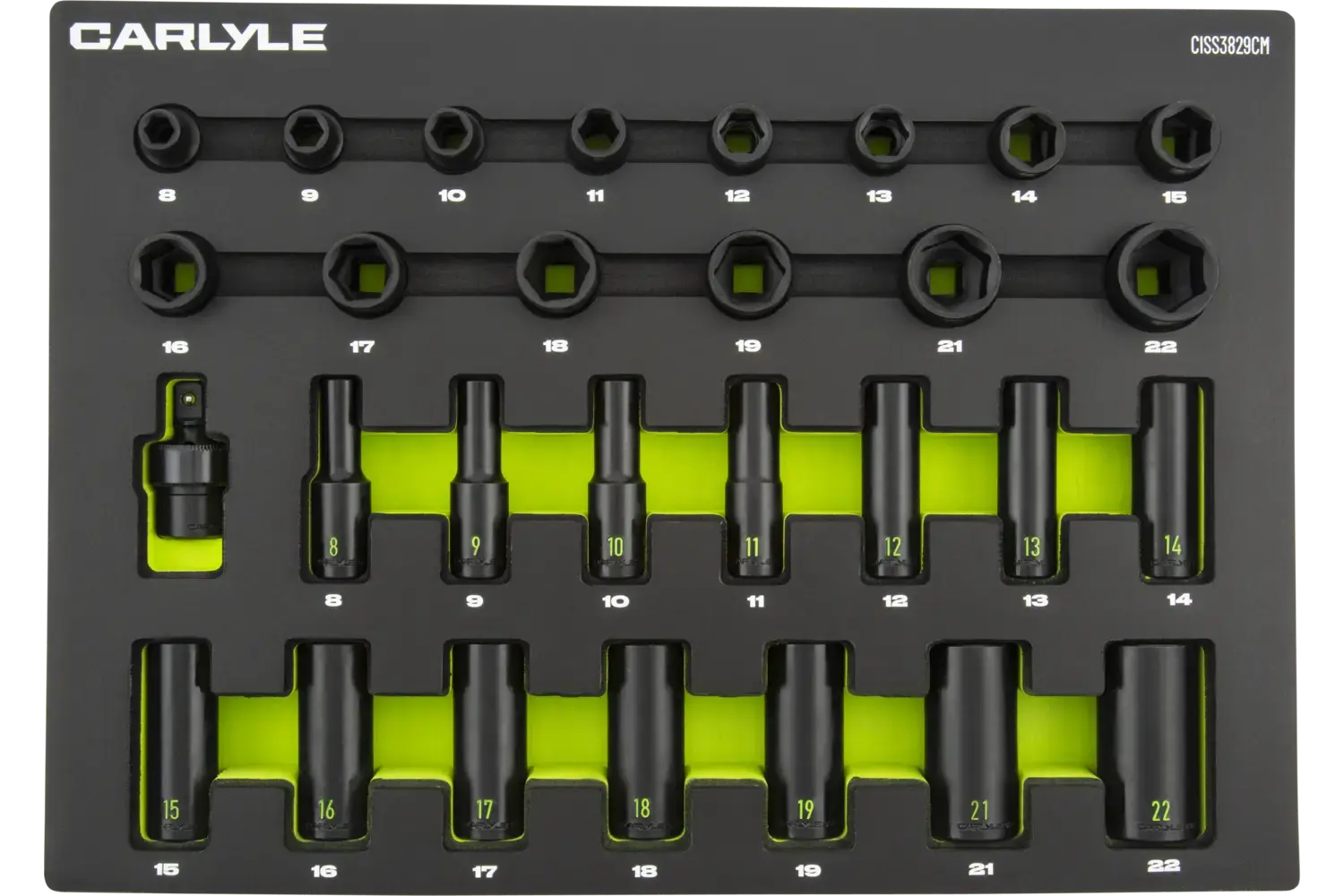 3/8 in. Drive Mixed Depth Impact Socket Sets - Metric