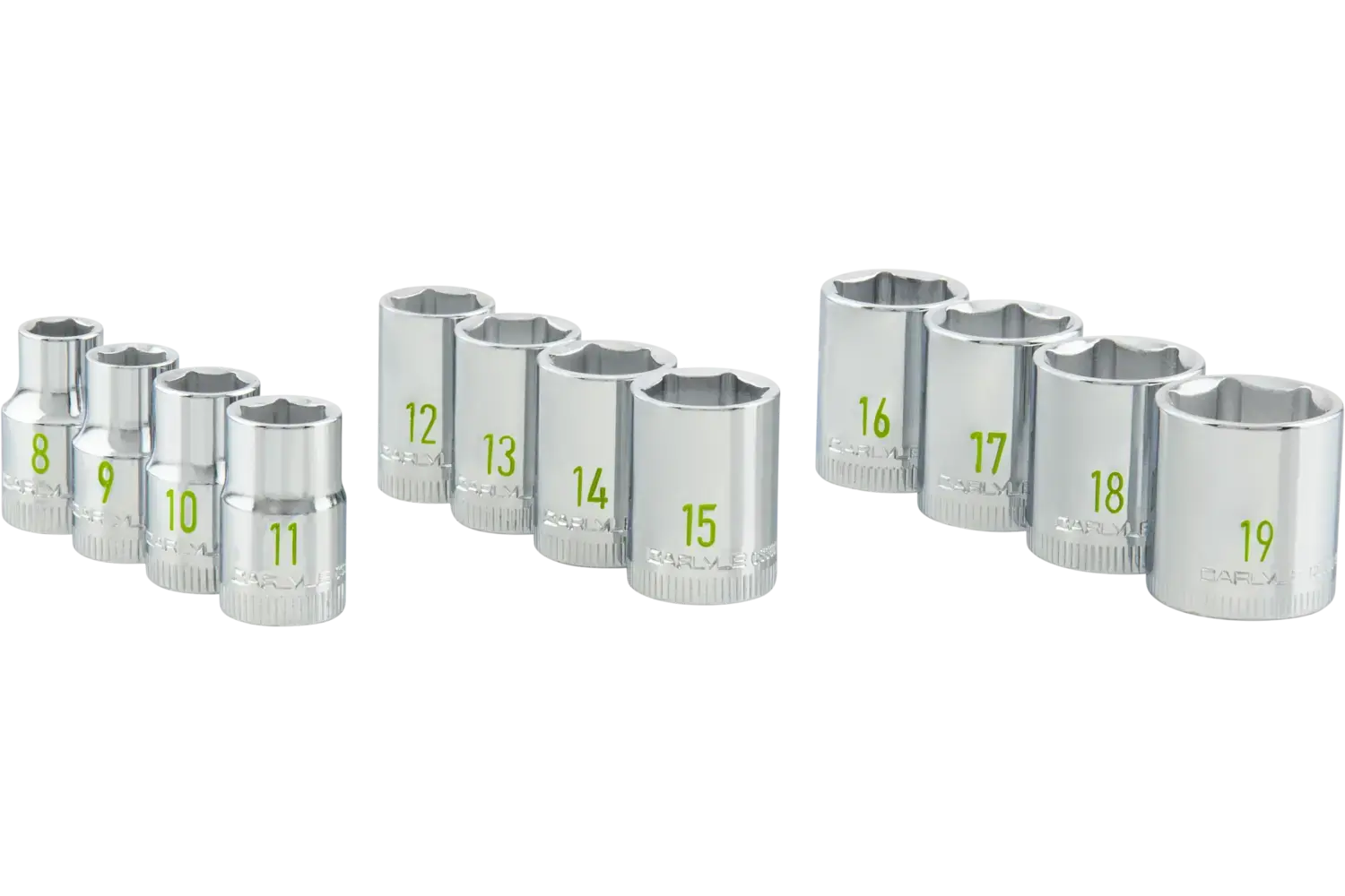 3/8 in. Drive Standard Depth Chrome Socket Sets - Metric