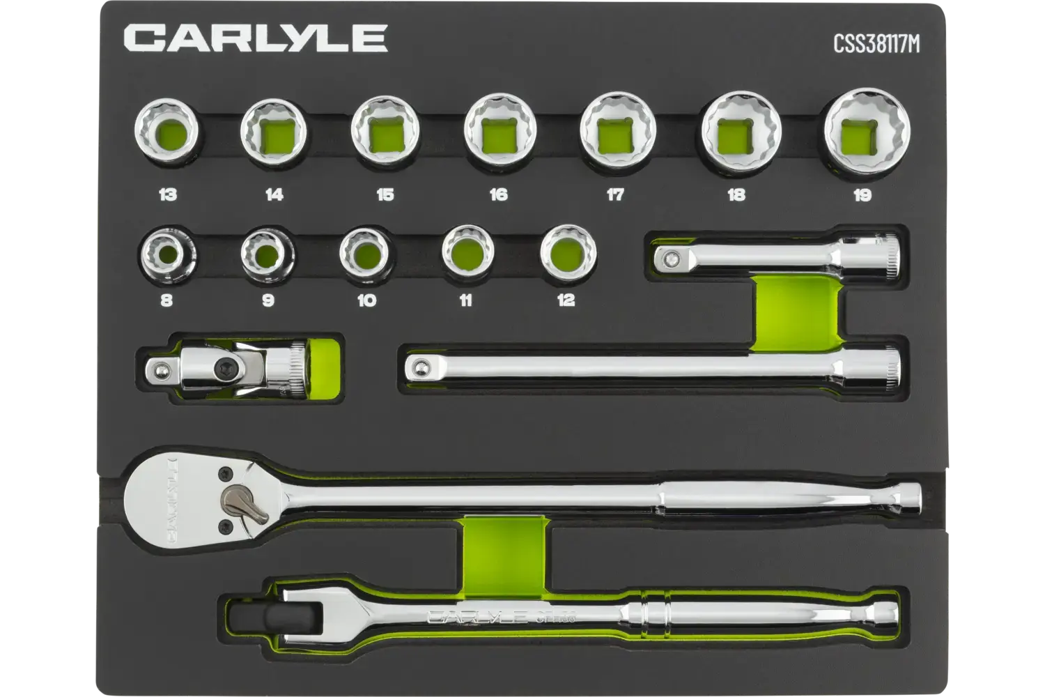 3/8 in. Drive Standard Depth Chrome Socket Sets - Metric