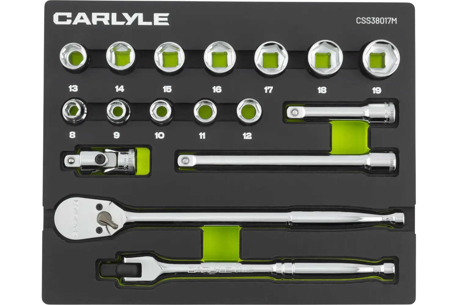 3/8 in. Drive Standard Depth Chrome Socket Sets - Metric