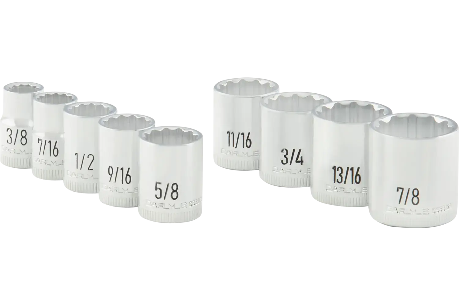 3/8 in. Drive Standard Depth Chrome Socket Sets - SAE