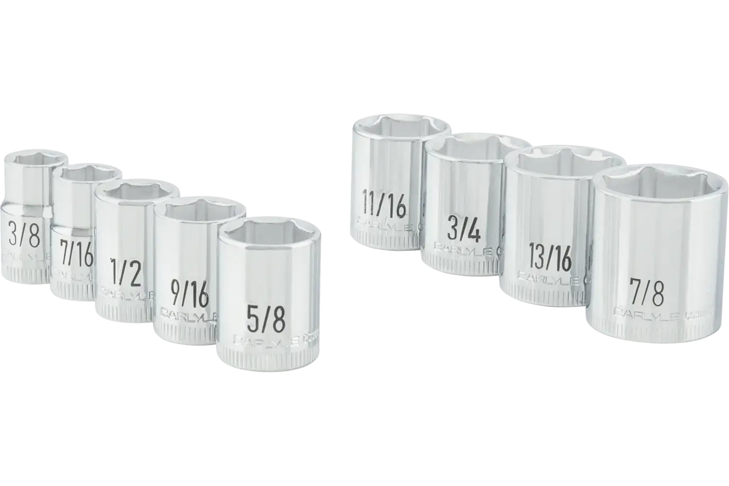 3/8 in. Drive Standard Depth Chrome Socket Sets - SAE