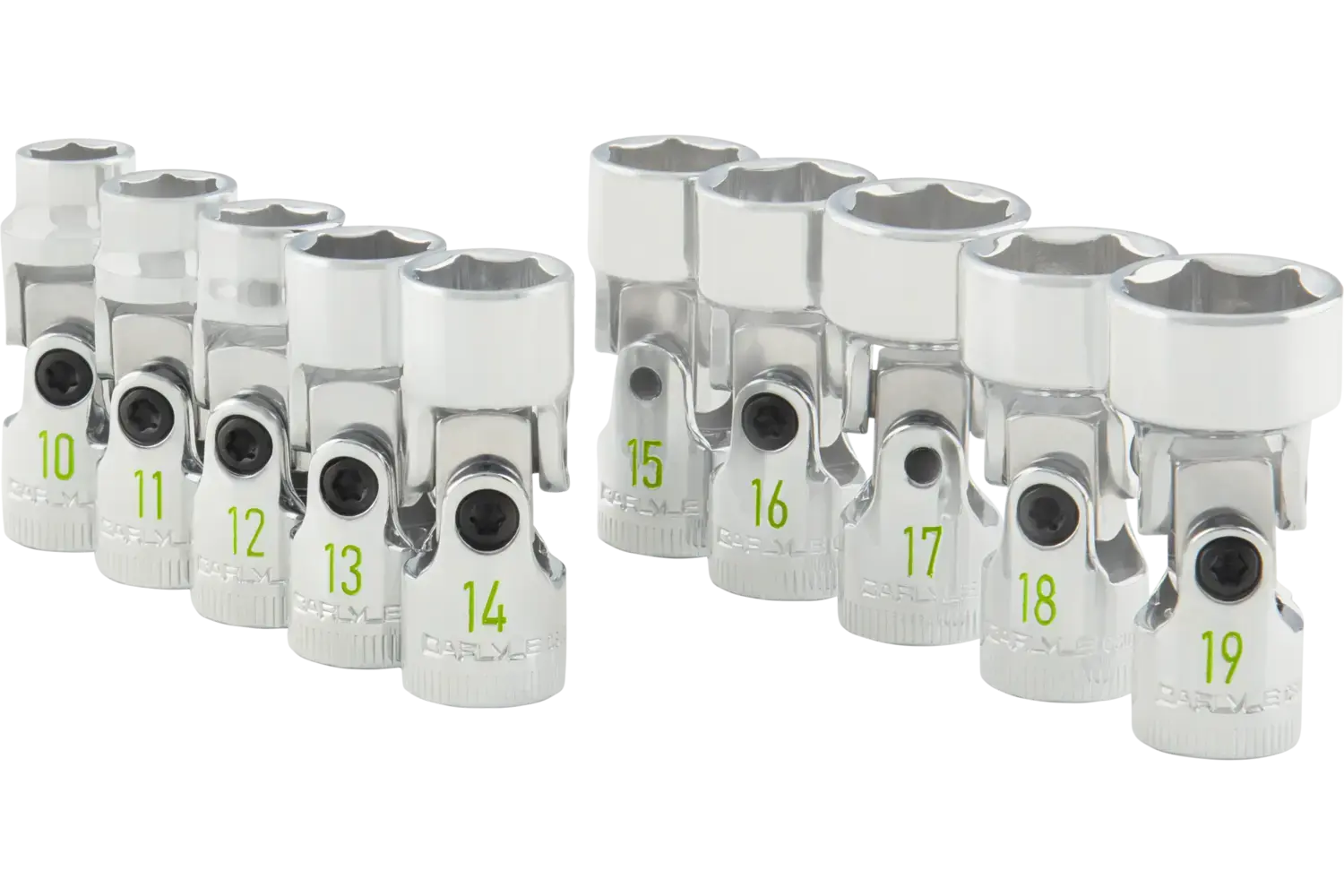 10-Piece 3/8 in. Drive Standard Depth Flex Joint Chrome Socket Set