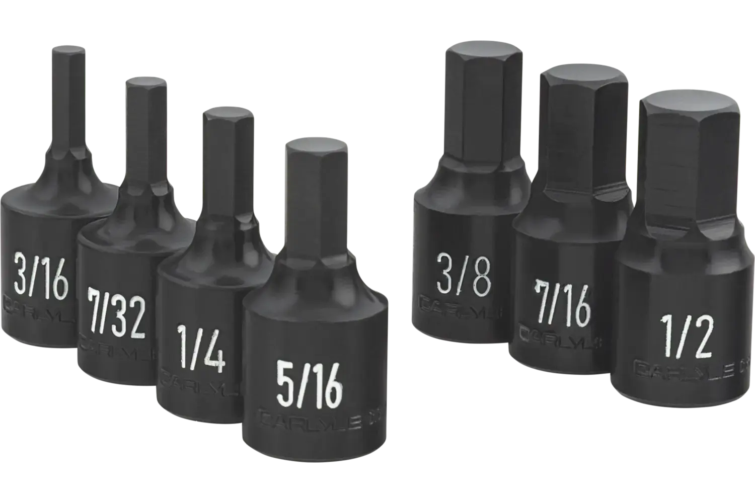 3/8 in. Drive Standard Depth Hex Bit Impact Socket Sets - SAE