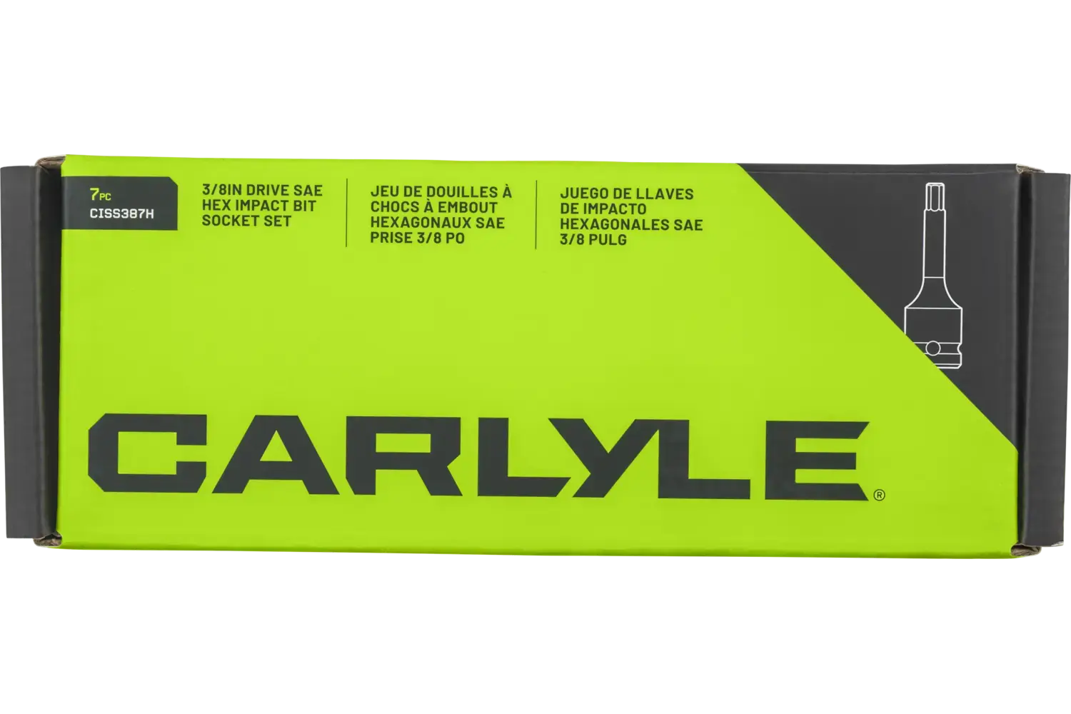 3/8 in. Drive Standard Depth Hex Bit Impact Socket Sets - SAE