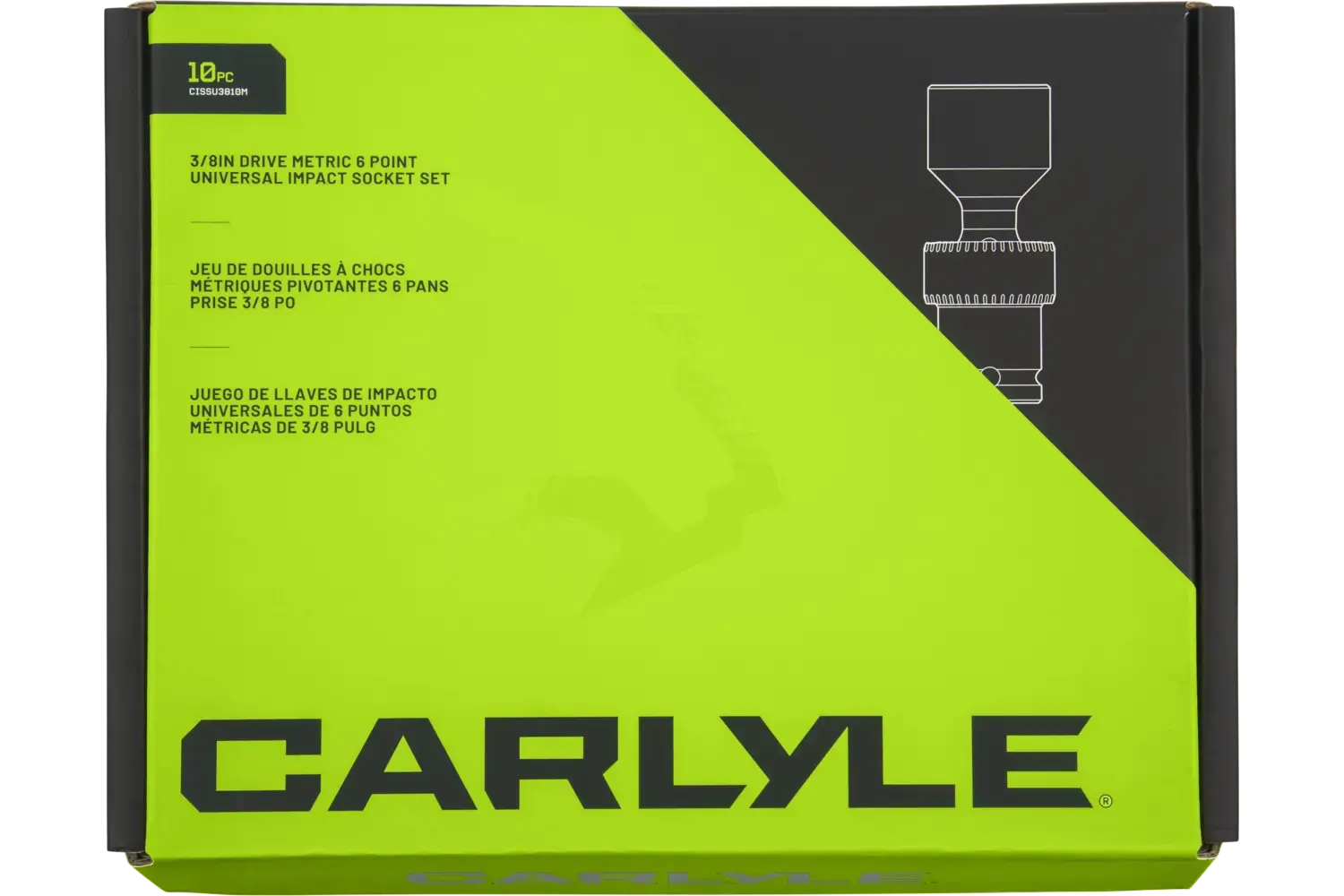 3/8 in. Drive Standard Depth Impact Universal Swivel Socket Sets - Metric