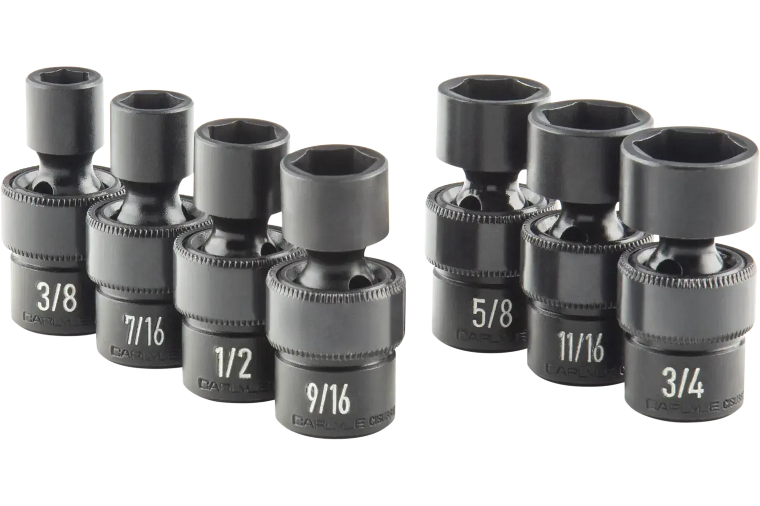 3/8 in. Drive Standard Depth Impact Universal Swivel Socket Sets - SAE