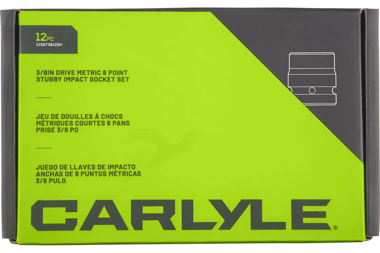 3/8 in. Drive Stubby Impact Socket Sets - Metric