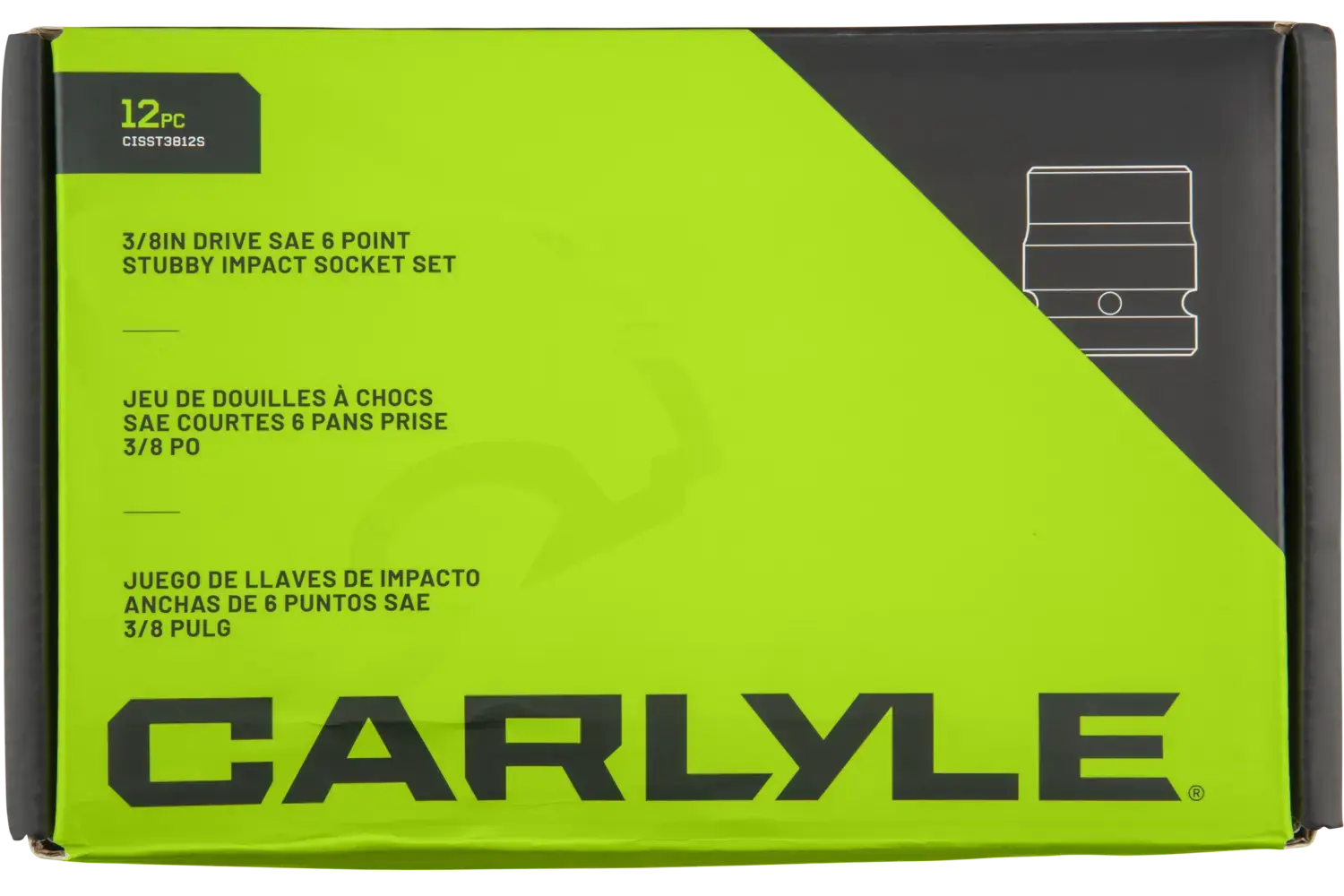 3/8 in. Drive Stubby Impact Socket Sets - SAE