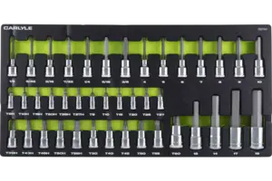 Multi-Drive Standard Depth Torx/Star & Hex Bit Chrome Socket Sets - SAE & Metric
