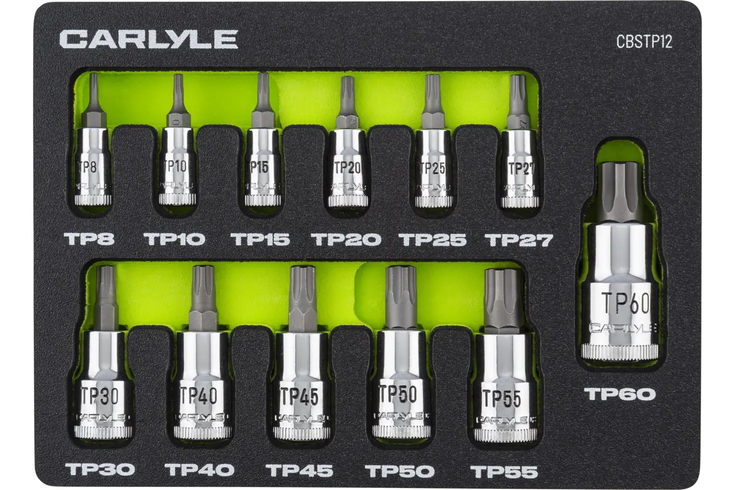 3/8 in. Drive Hex Bit Chrome Socket Set - Carlyle CBSH3812