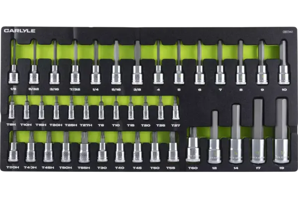 Multi-Drive Standard Depth Torx/Star & Hex Bit Chrome Socket Sets - SAE & Metric