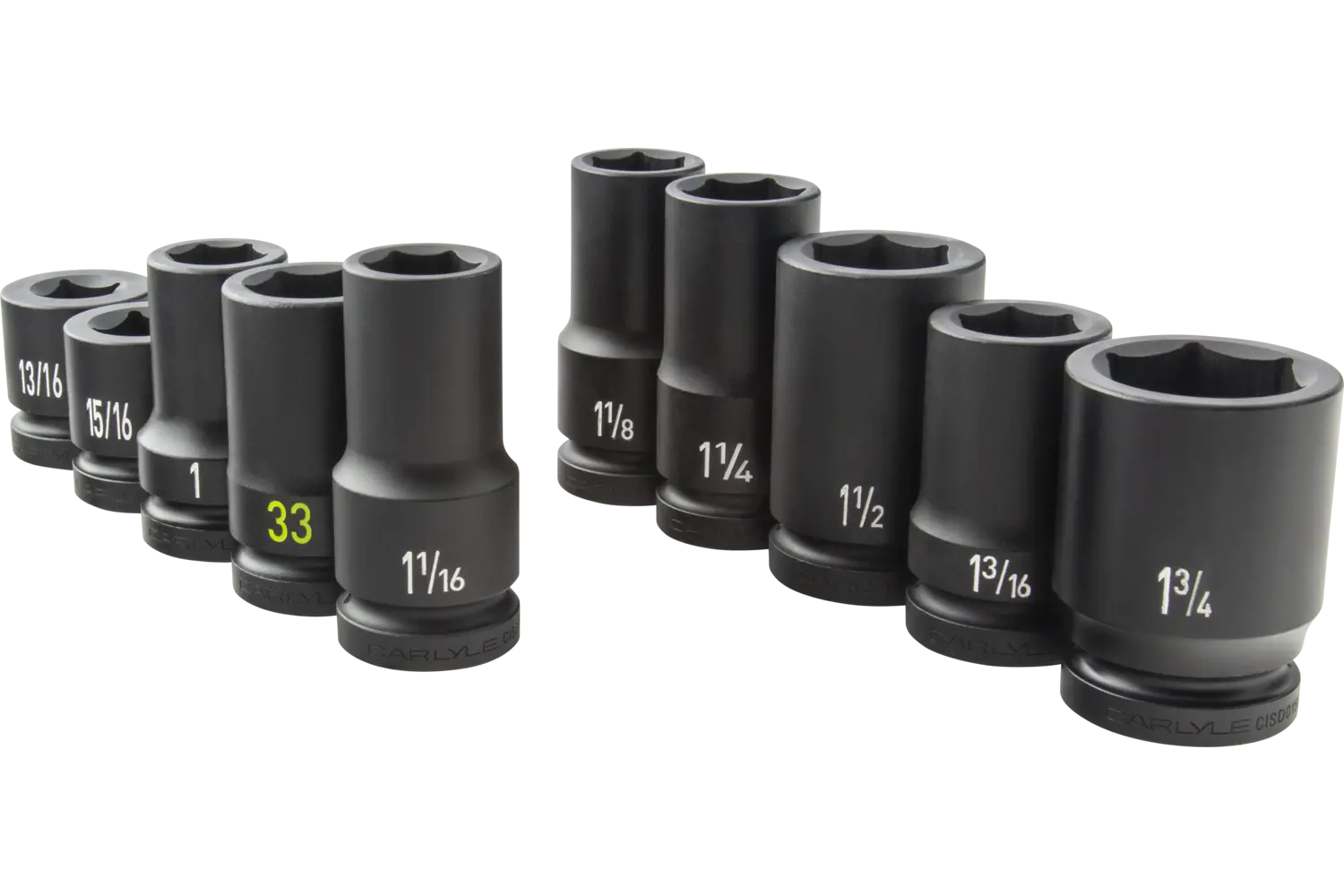 Cal-Hawk 10pc 1/2" Drive Shallow Impact Socket Set - SAE 6 Point, With Case (New)