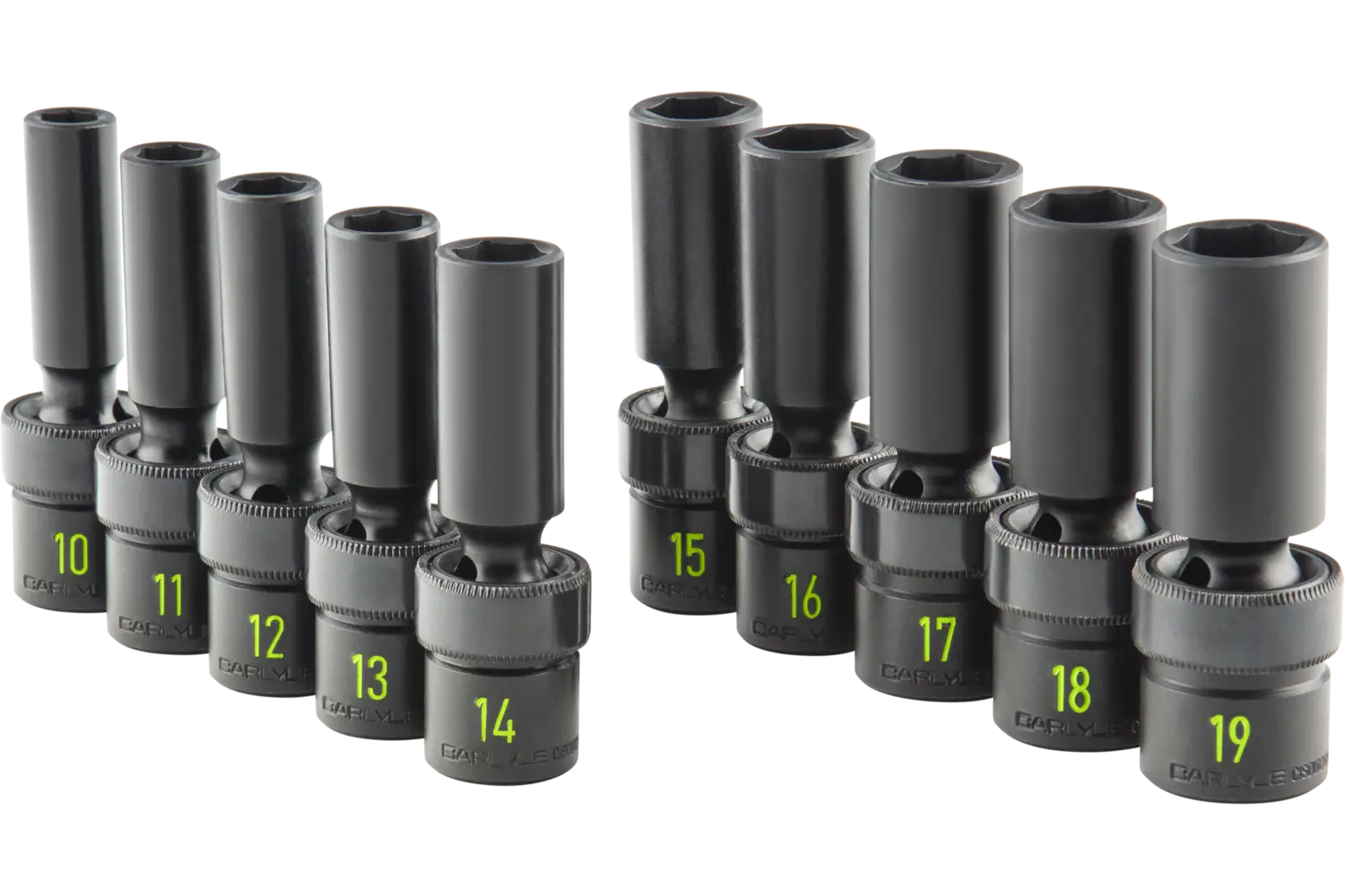 thumbnail image 2 of Neilsen 1/2" Drive Impact Swivel Socket Set – 10pc Universal Joint Deep Sockets (10mm-19mm) 2 of 5