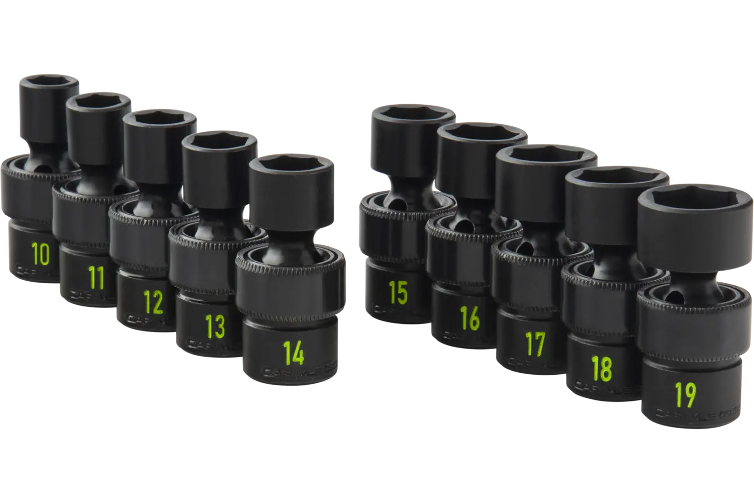 thumbnail image 2 of Neilsen 1/2" Drive Impact Swivel Socket Set – 10pc Universal Joint Deep Sockets (10mm-19mm) 2 of 5