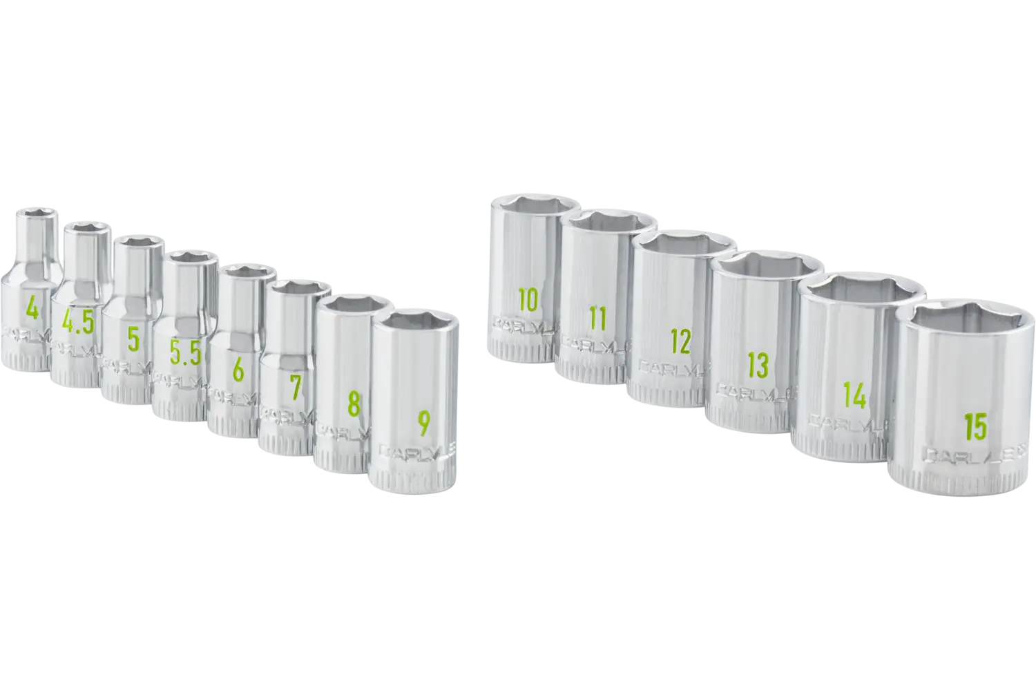 1/4 in. Drive Standard Depth Chrome Socket Set - Carlyle CSS14014M