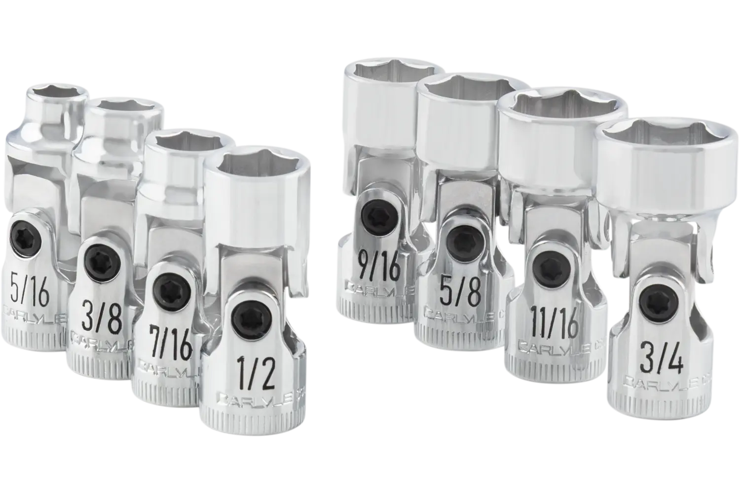 SBCナノメソッドHQ 3点セット 3/8 in. Drive Flex Joint Mixed Depth Chrome Socket Sets - SAE