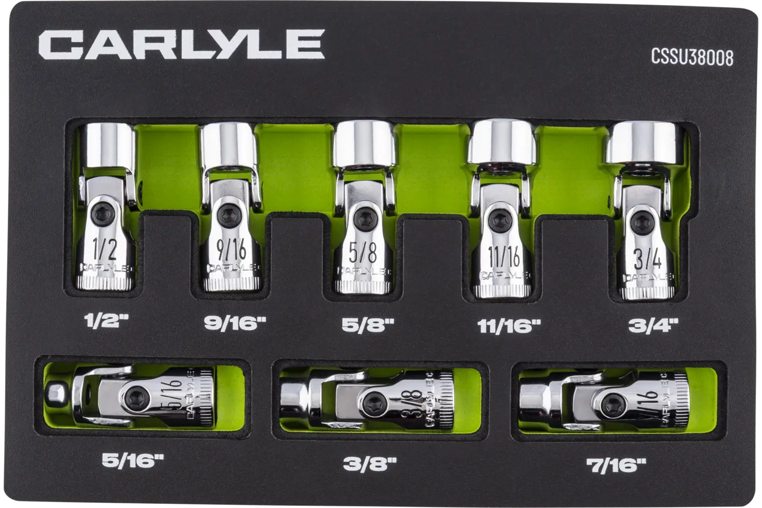 Cssu Set 8-Piece 3/8 in. Drive Mixed Depth Flex Joint Chrome Socket Set ...