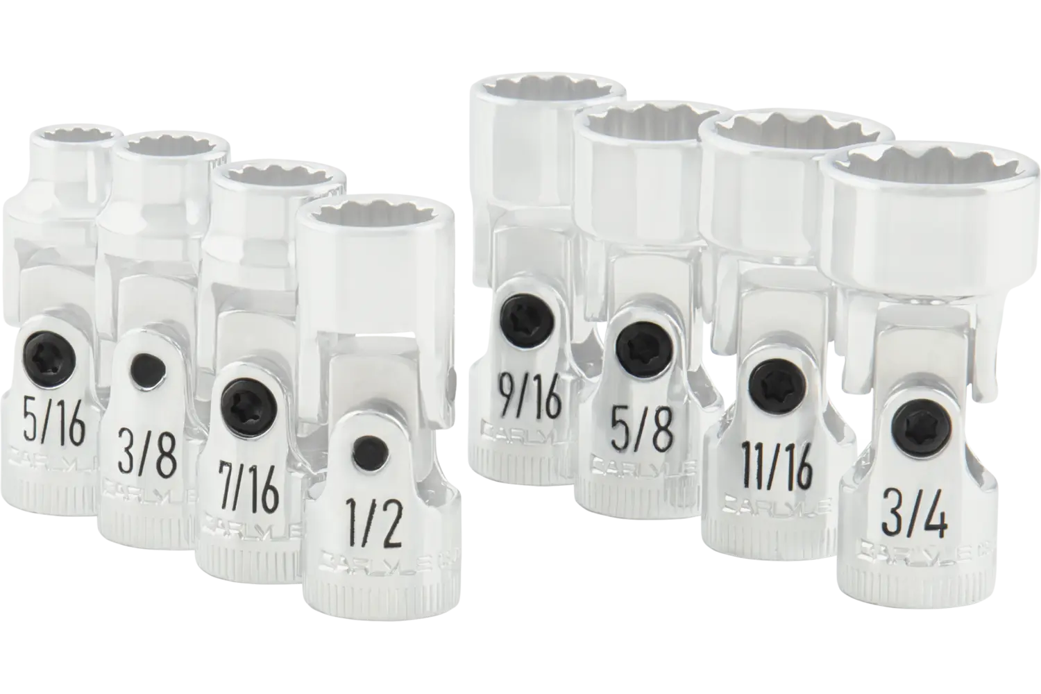 3/8 in. Drive Flex Joint Mixed Depth Chrome Socket Sets - SAE